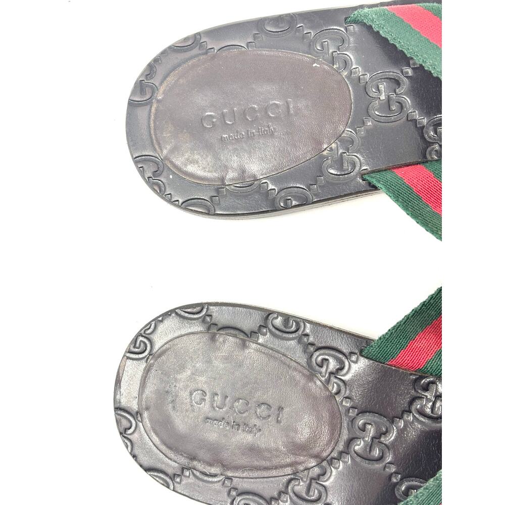 Gucci Inerlocking GG Web Stripe Thong Flat Sandal Slides EU 38.5 - Picture 5 of 7